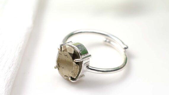 Pyrite Diamond Cut Ring