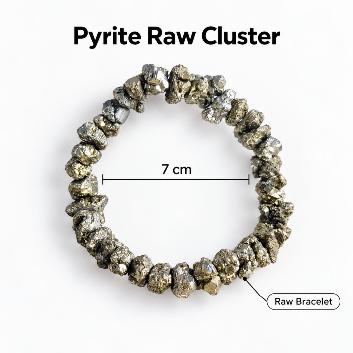 Pyrite Raw Cluster Bracelet pyrite raw cluster bracelet