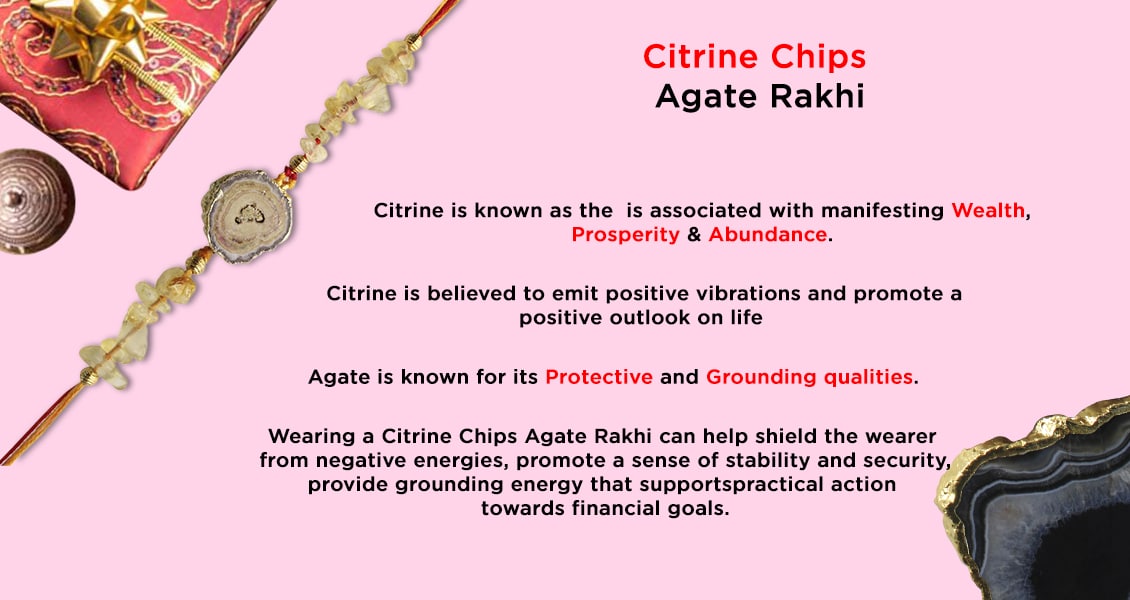 Citrine Chips Agate Rakhi