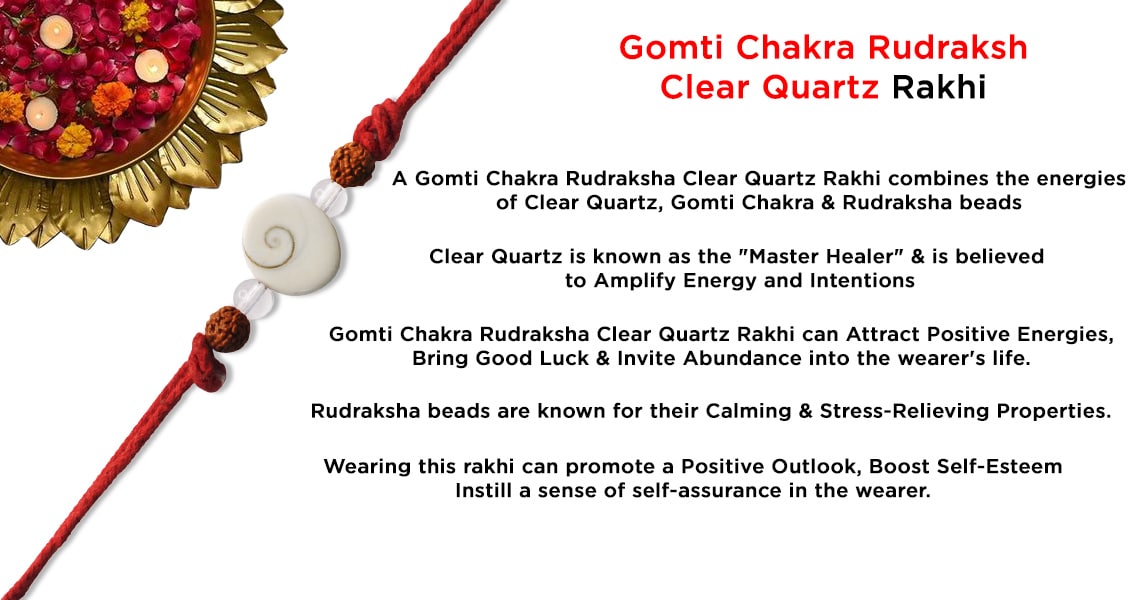 Gomti Chakra Rudraksh Clear Quartz Rakhi