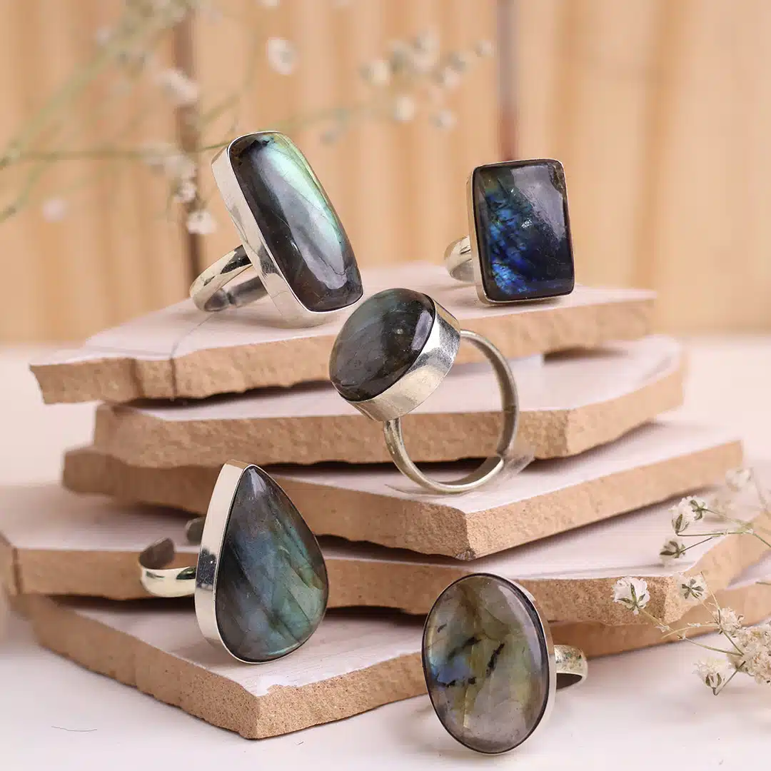 Shubhanjali-Labradorite Stone Rings Shop Natural Labradorite Stone Rings