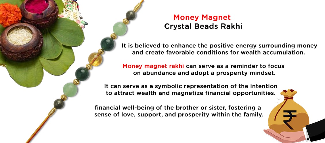 Money Magnet Crystal Beads Rakhi