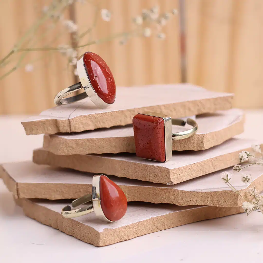 Shubhanjali-Red Jasper Stone Rings Shop Natural Red Jasper Stone Rings