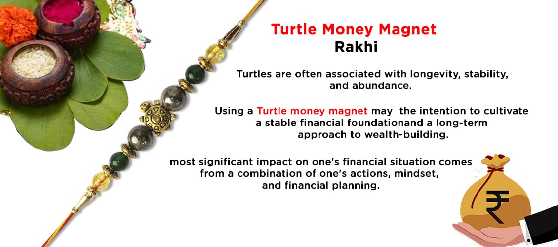 Turtle Money Magnet Rakhi