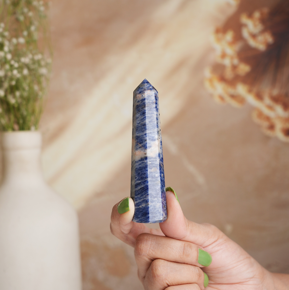 Sodalite Stone Pencil - Shubhanjali Store (2) sodalite stone pencil obelisks energised pencil point