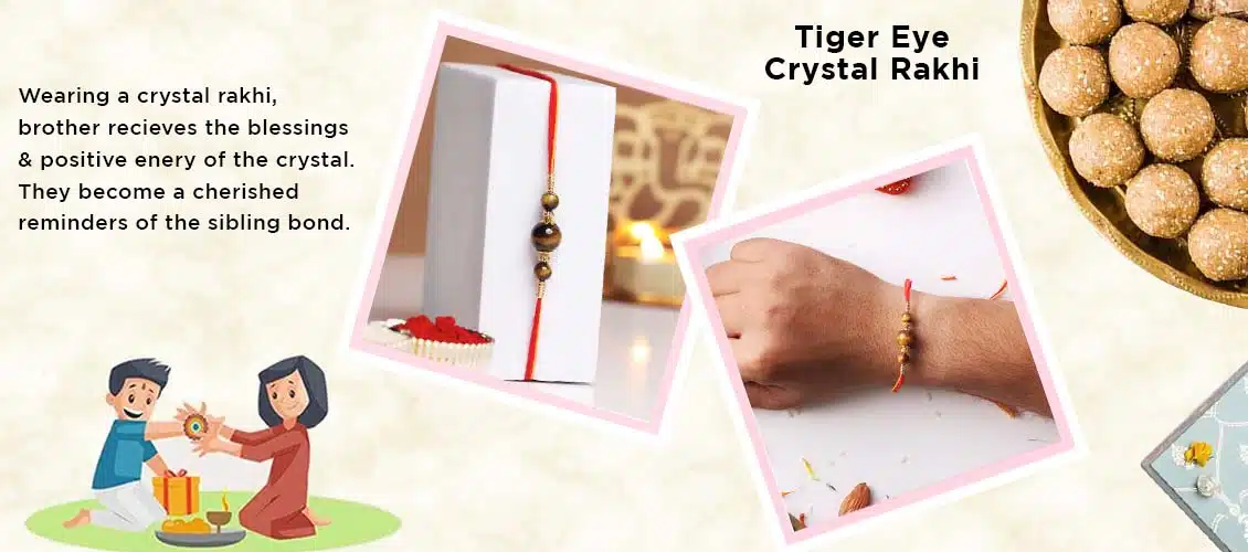 Shop Tiger Eye 3 Beads Rakhi
