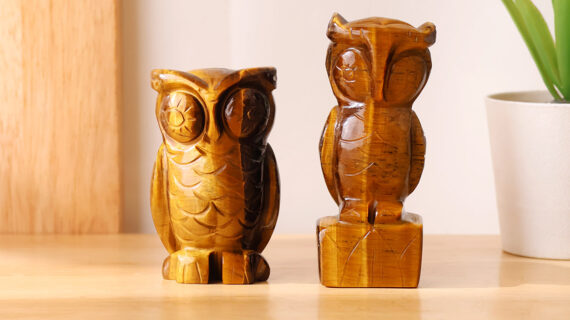 Tiger Eye Stone Owl