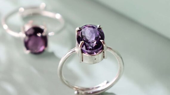 Amethyst Diamond Cut Ring