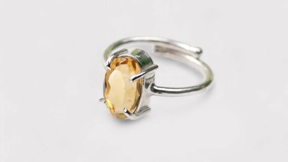 Citrine Diamond Cut Ring