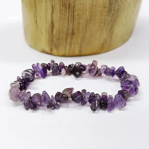Amethyst Chips Elastic Bracelet-Shubhanjali (1) Shop Amethyst Crystal Chips Elastic Bracelet