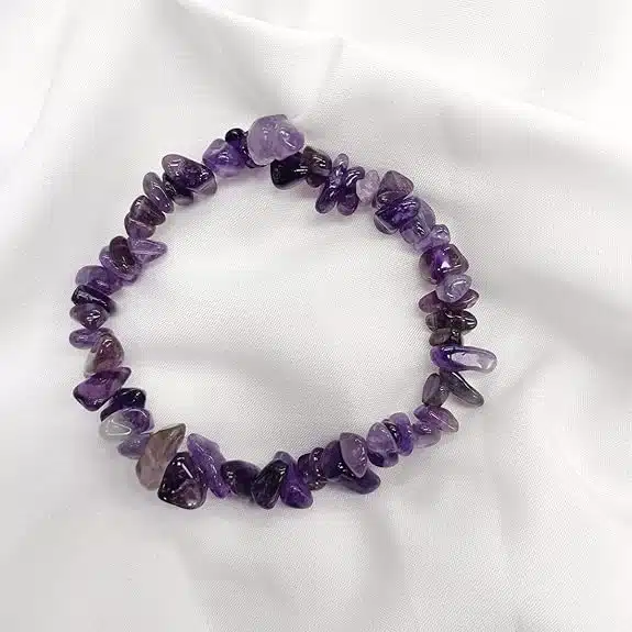 Amethyst Chips Elastic Bracelet-Shubhanjali (3) Shop Amethyst Crystal Chips Elastic Bracelet