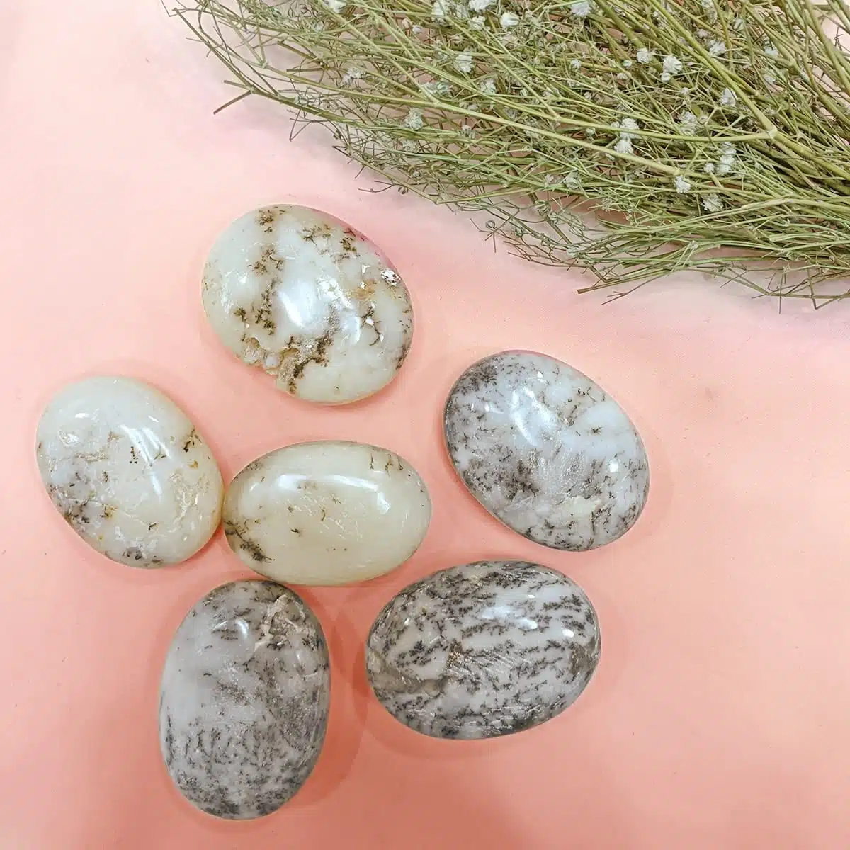 Dendrite Opal Palm Stone-Shubhanjali (5) Shop Crystal Dendrite Opal Palm Stone