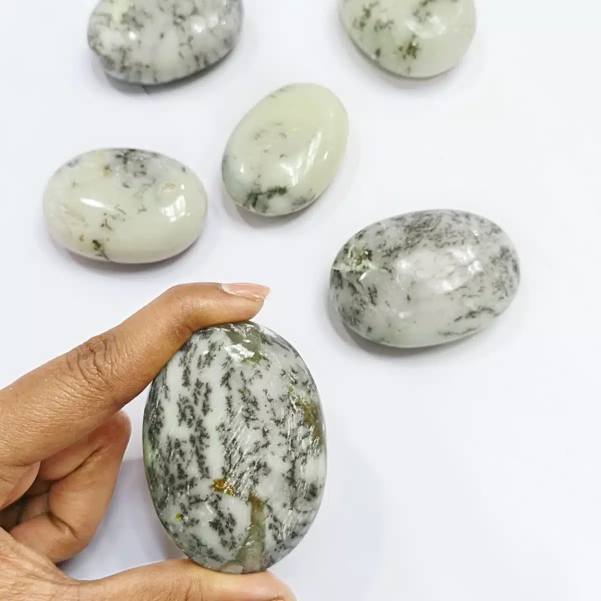 Dendrite Opal Palm Stone-Shubhanjali (6) Shop Crystal Dendrite Opal Palm Stone