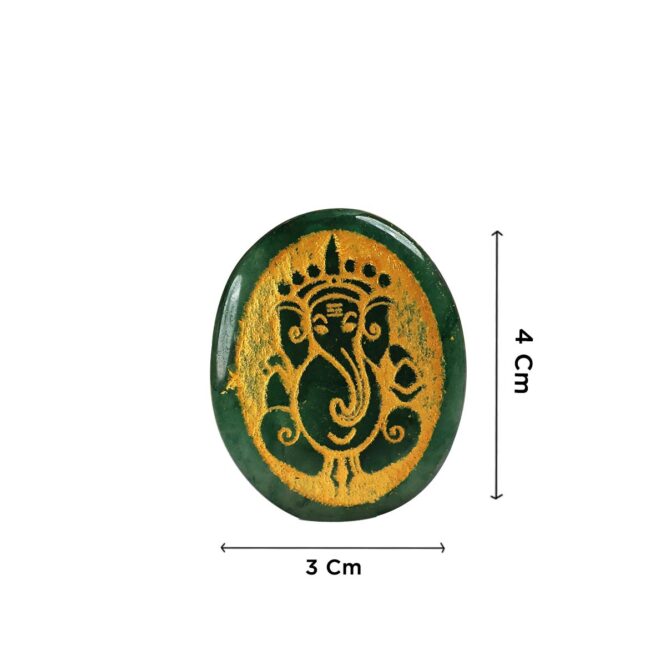 Shop Green Jade Oval Ganesha Painted Engrave