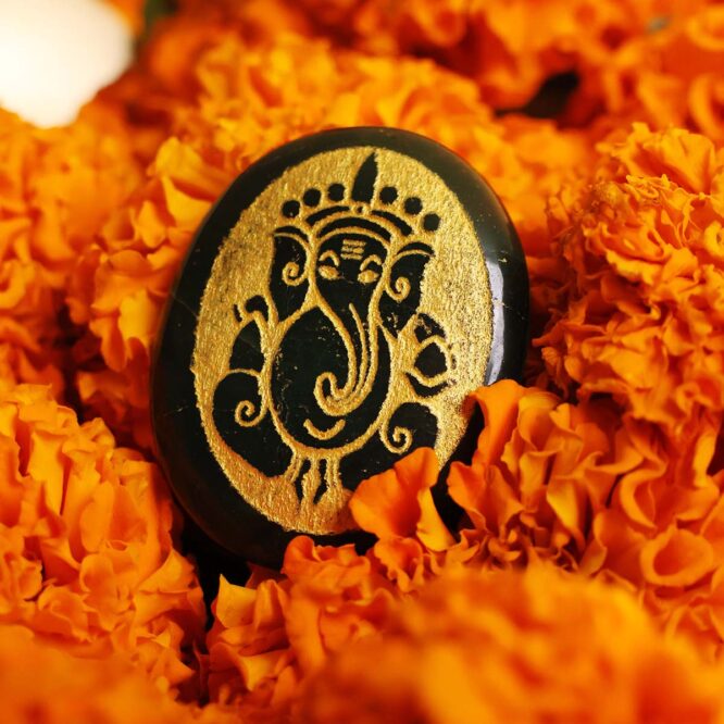 Shop Green Jade Oval Ganesha Painted Engrave