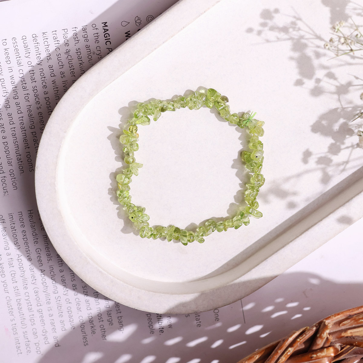 Peridot Chips Elastic Bracelet (Synthetic) (4)