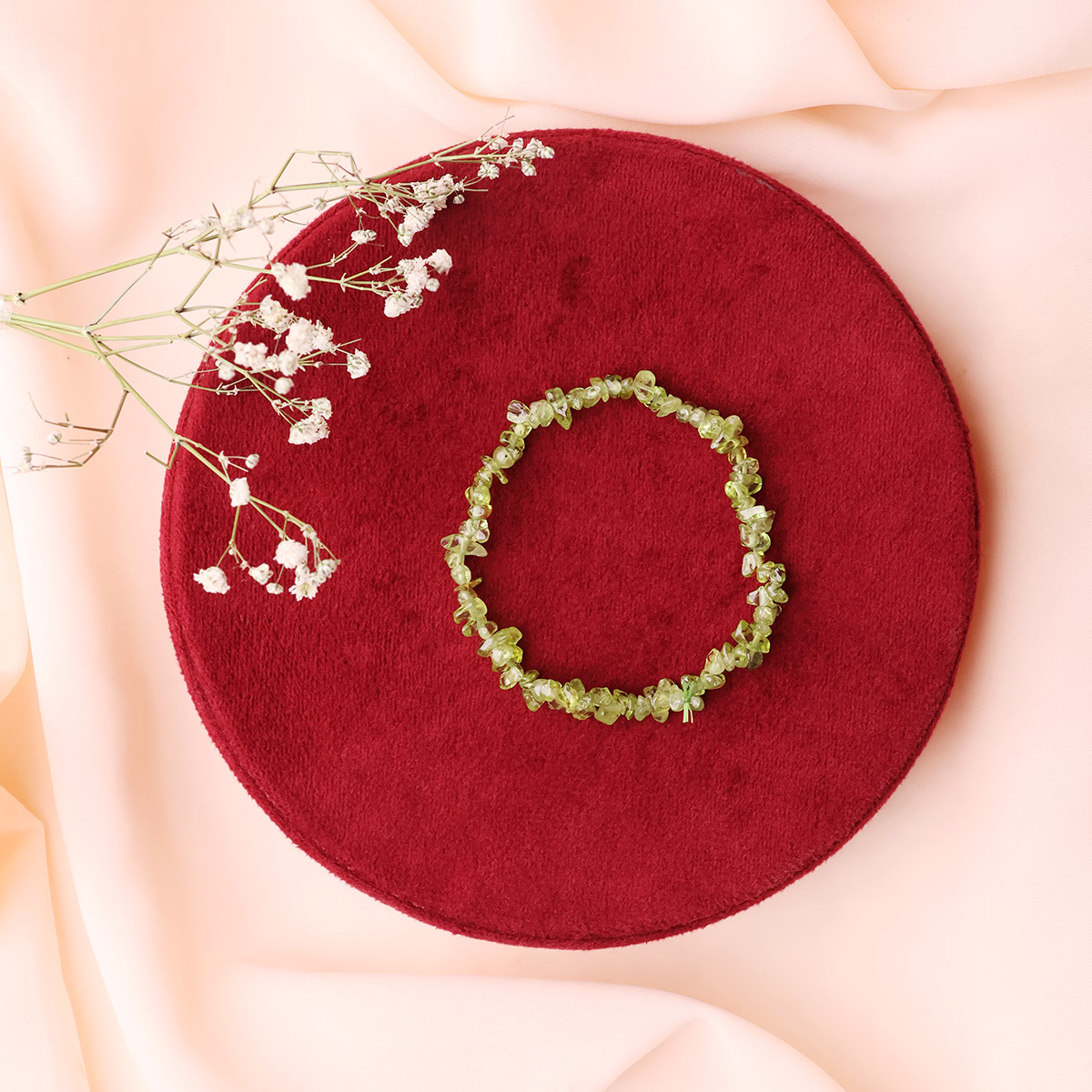 Peridot Chips Elastic Bracelet (Synthetic) (7)