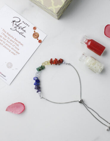 Natural Crystal Chips Seven Chakra Rakhi