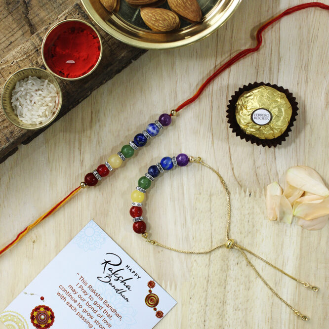 Natural Crystal Beads Seven Chakra Rakhi