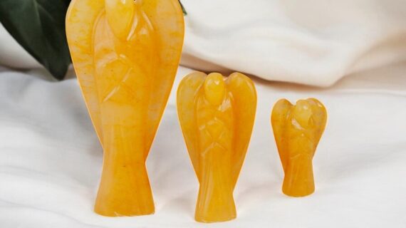 Golden Quartz Carved Angel