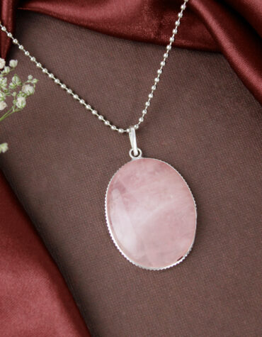 Rose Quartz Oval Pendant