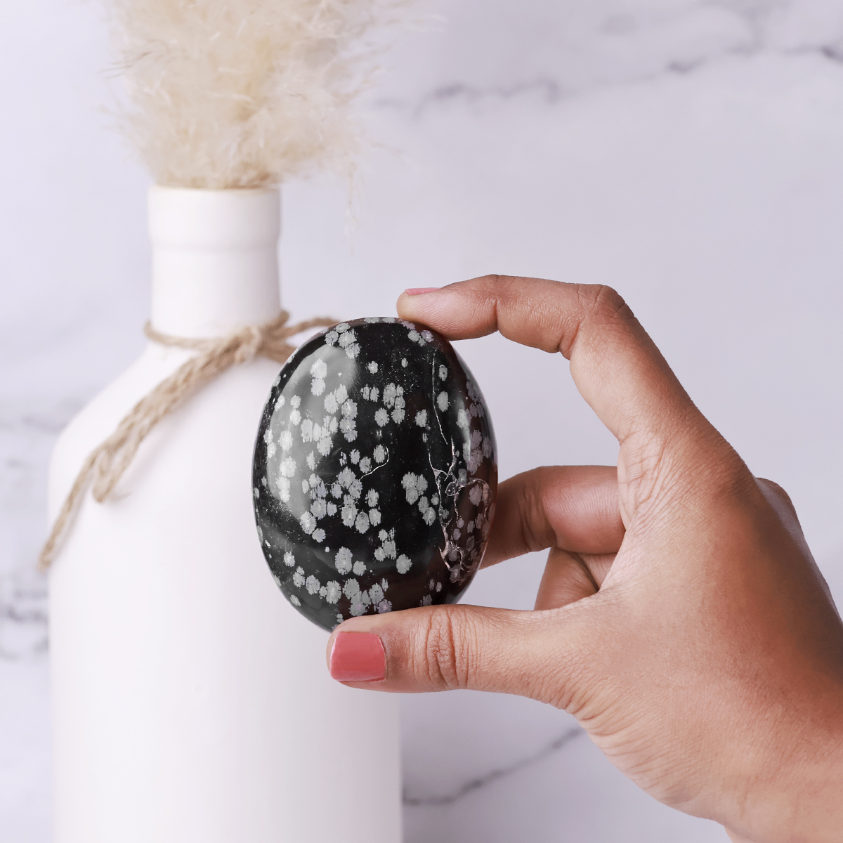 Snowflake Obsidian Palmstone (5)