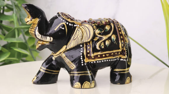 Black Agate Elephant