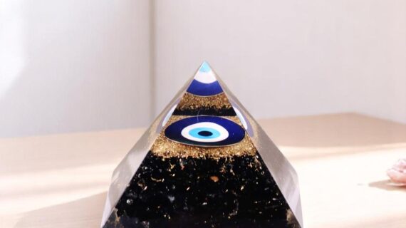 Black Tourmaline, Evil Eye Orgone Pyramid
