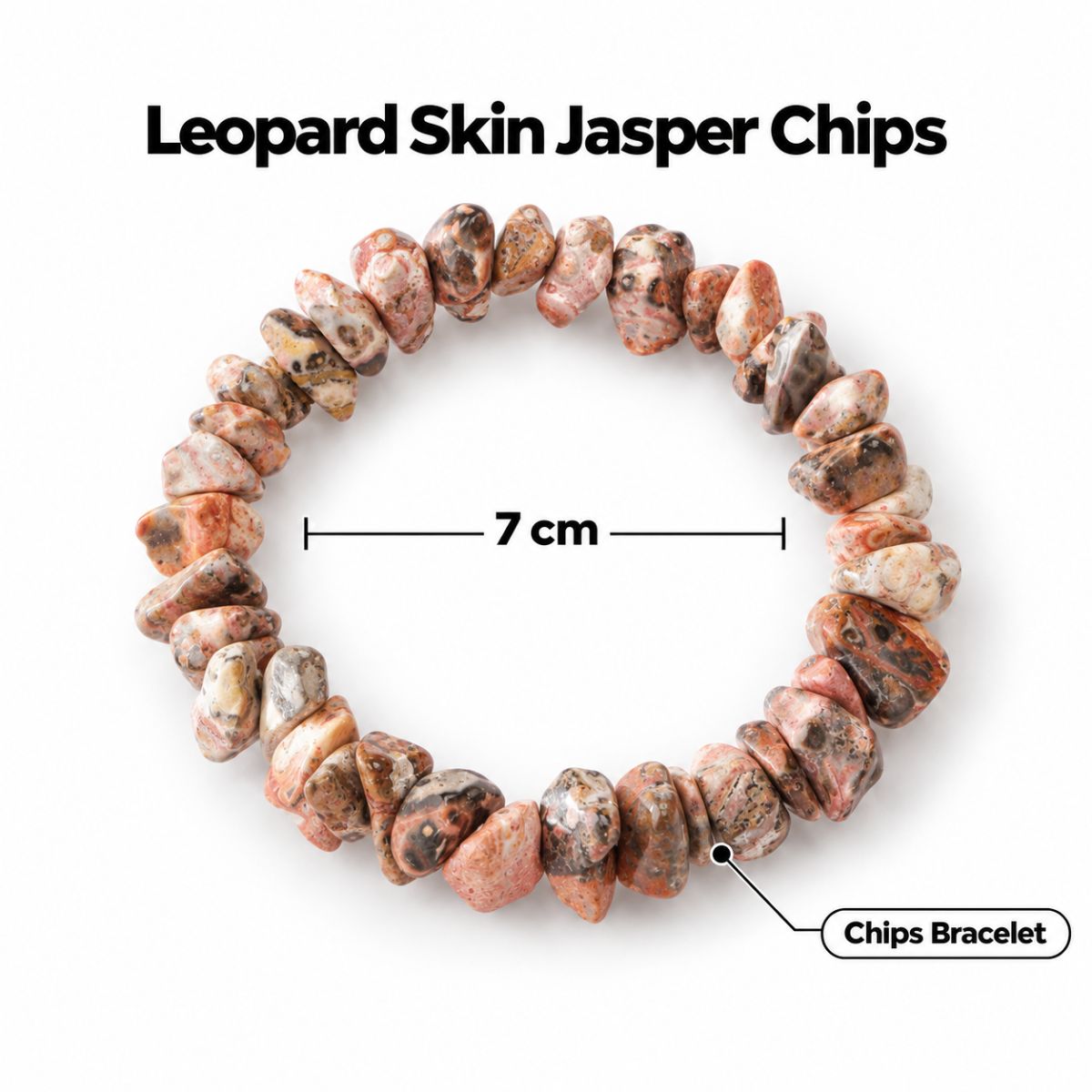 Leopard Skin Jasper Chips Stone Bracelet leopard skin jasper chips stone bracelet