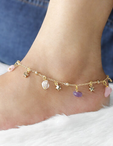 Mental Peace Crystal Chips Customized Anklet