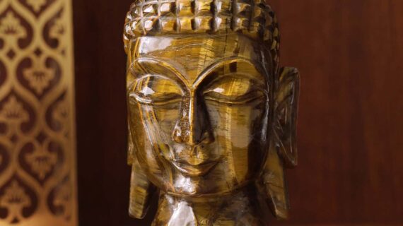 Tiger Eye Buddha Head
