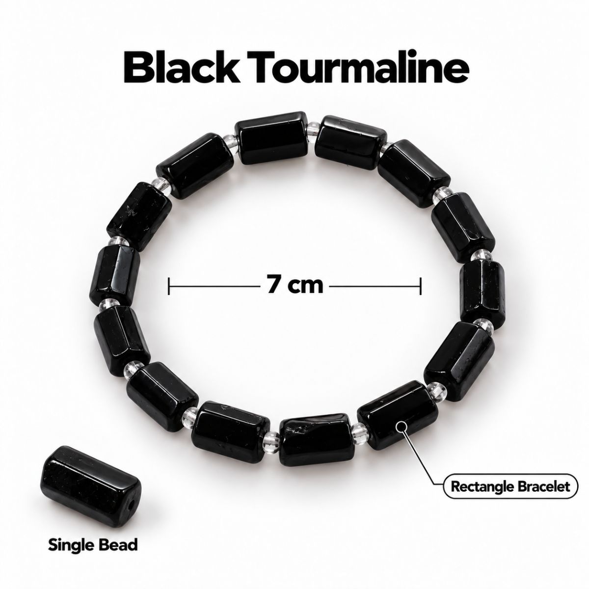 Black Tourmaline Rectangle Bracelet black tourmaline rectangle bracelet