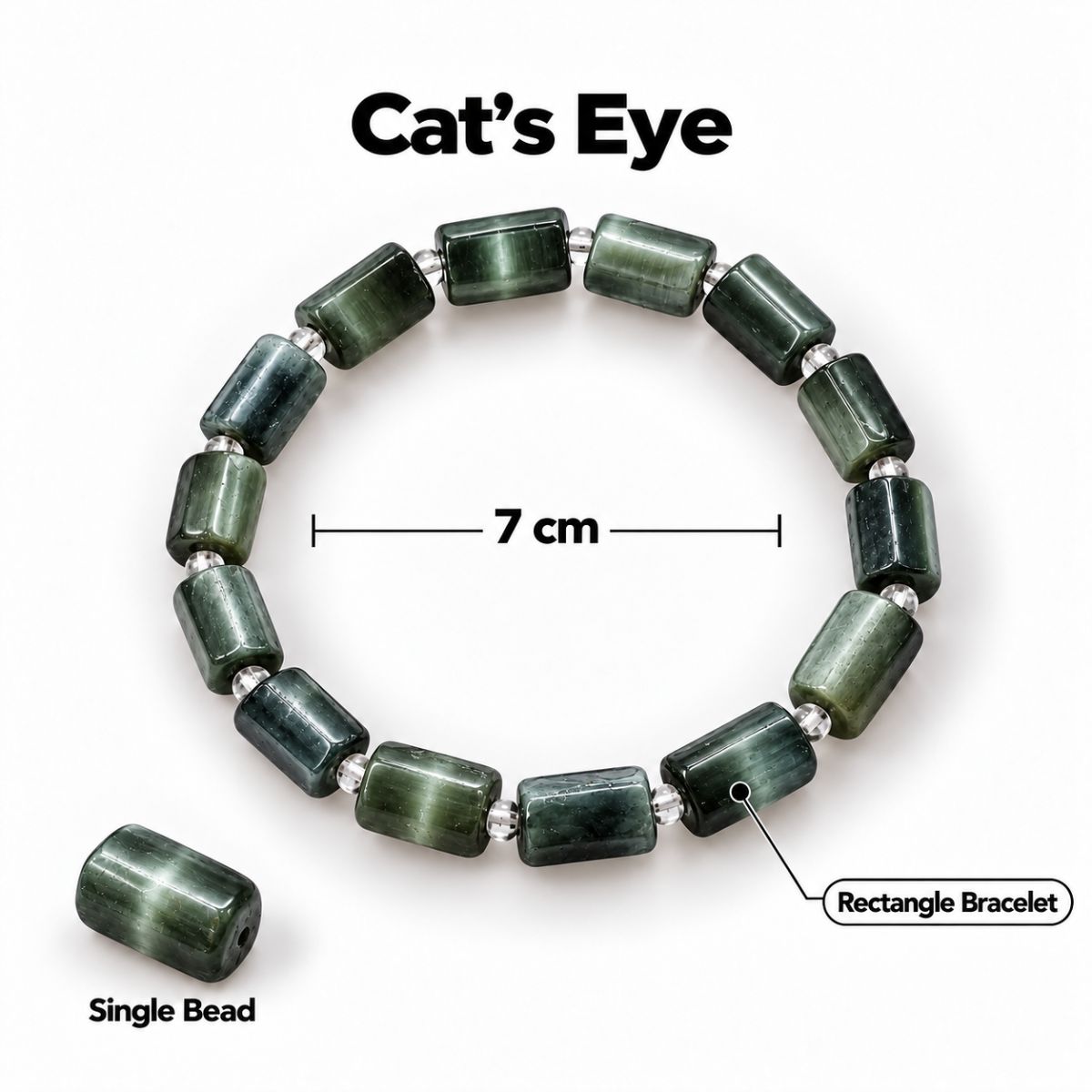 Cat’s Eye Rectangle Beads Bracelet cat's eye rectangle beads bracelet