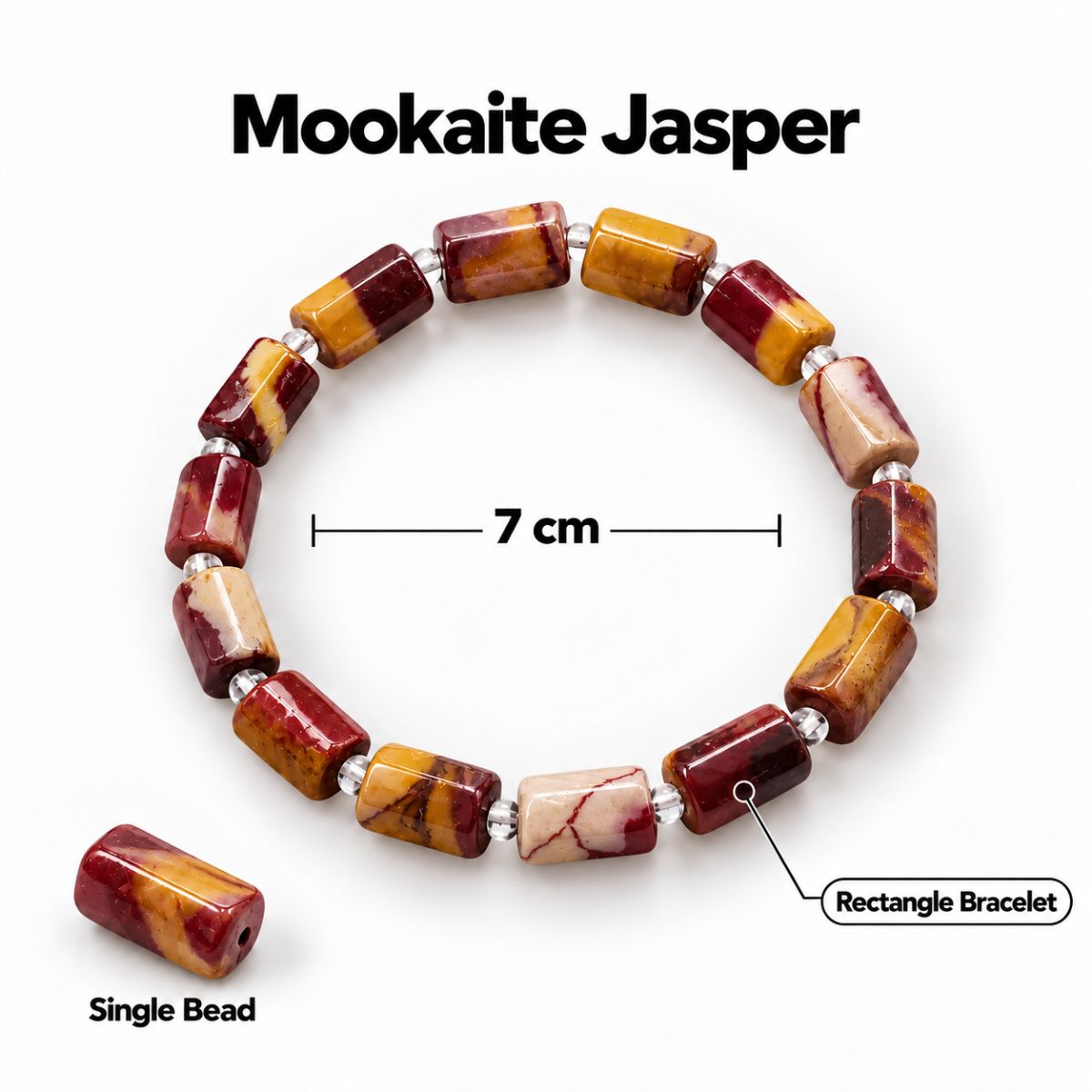 Mookaite Jasper Rectangle Beads Bracelet mookaite jasper rectangle beads bracelet