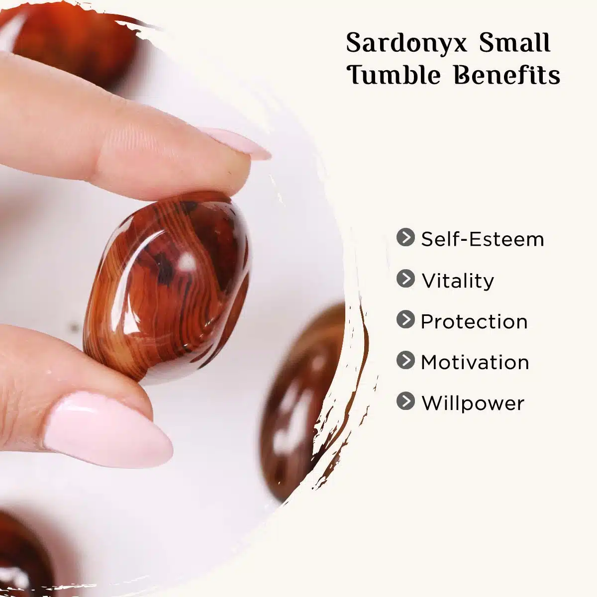 Sardonyx Tumble Stone-Shubhanjali Shop Sardonyx Crystal Tumble Stone