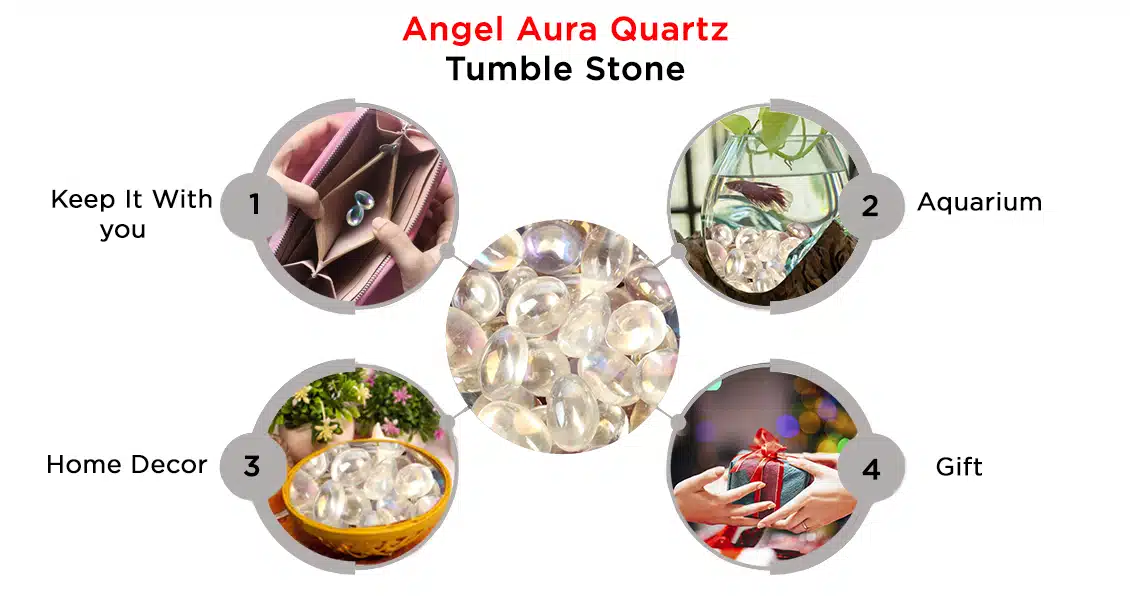 Natural Angel Aura Quartz Tumble Stone
