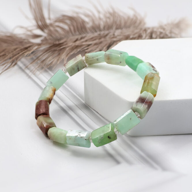 Shop Chrysoprase Faceted Tube Beads Stone Bracelet