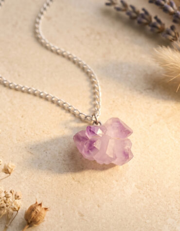 amethyst raw point pendant