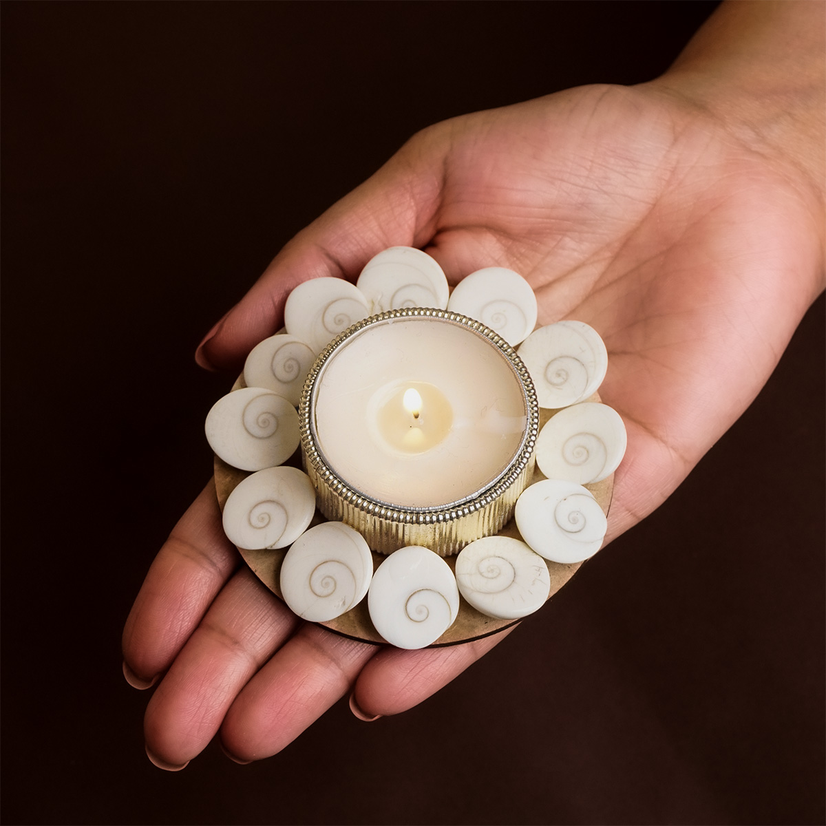 Gomti Chakra Candle Holder Diya-Shubhanjali Store (3) gomti chakra candle holder diya