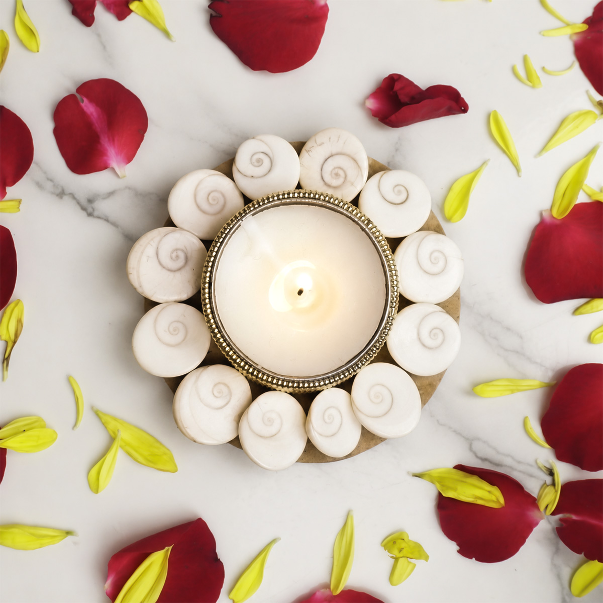 Gomti Chakra Candle Holder Diya-Shubhanjali Store (4) gomti chakra candle holder diya
