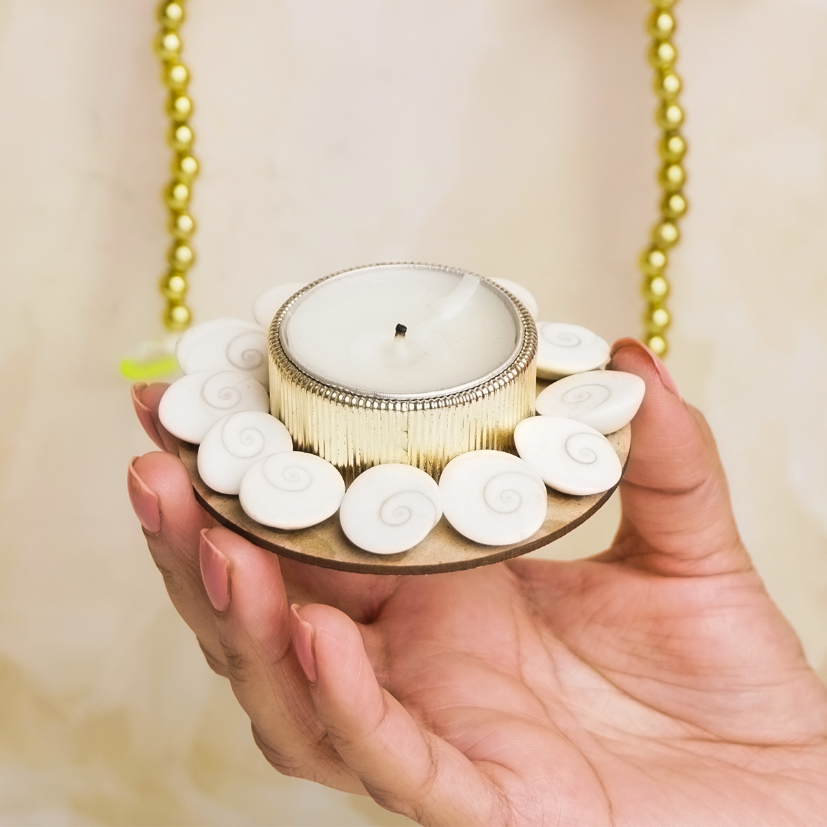 Gomti Chakra Candle Holder Diya-Shubhanjali Store(5) gomti chakra candle holder diya