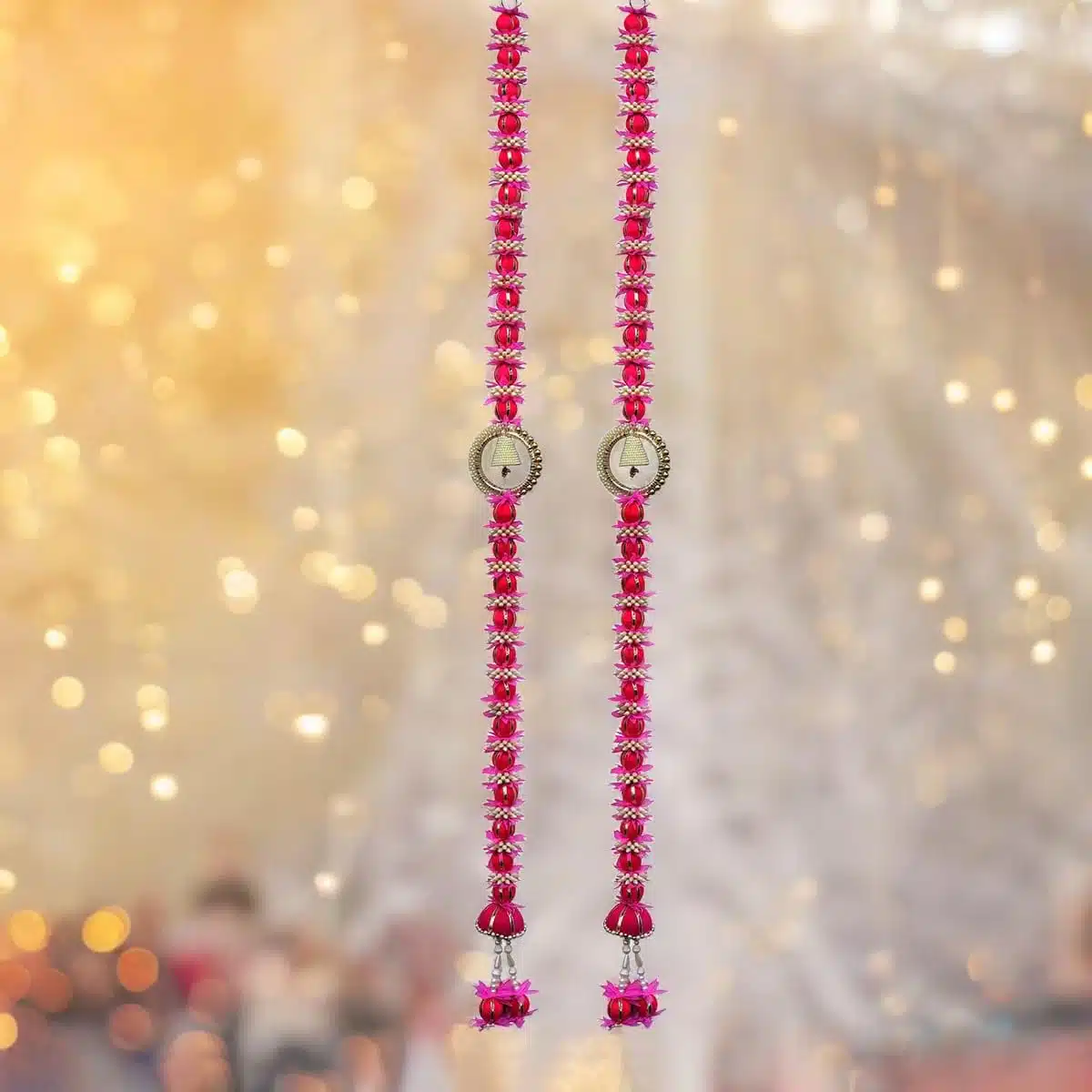 Pink Flower Pearl Hanging Pair (1) Shop Pink Flower Pearl Hanging Pair