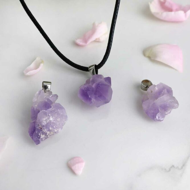 Shop Amethyst Pop Corn Raw Pendant