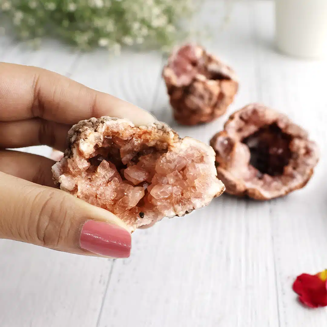 Shubhanjali-Pink Amethyst Cluster Geodes Shop Pink Amethyst Cluster Geodes Stone