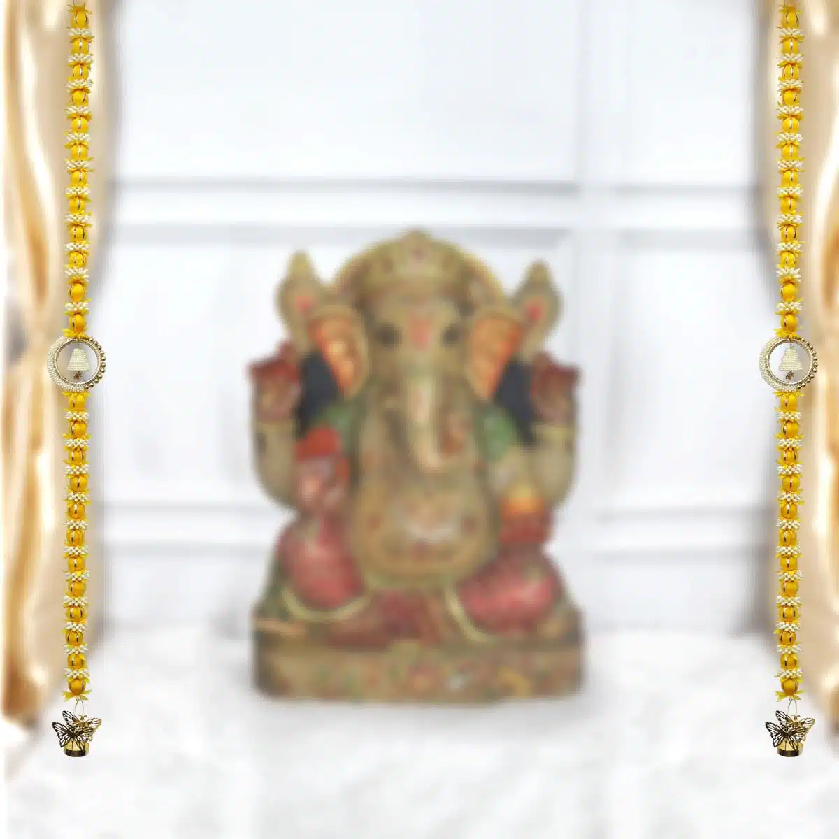 Yellow Flower Pearl Hanging Built-In Candle Holder Pair (2) Shop Yellow Flower Pearl Hanging Built-In Candle Holder Pair