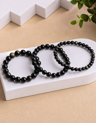 golden sheen obsidian bracelet 6 mm