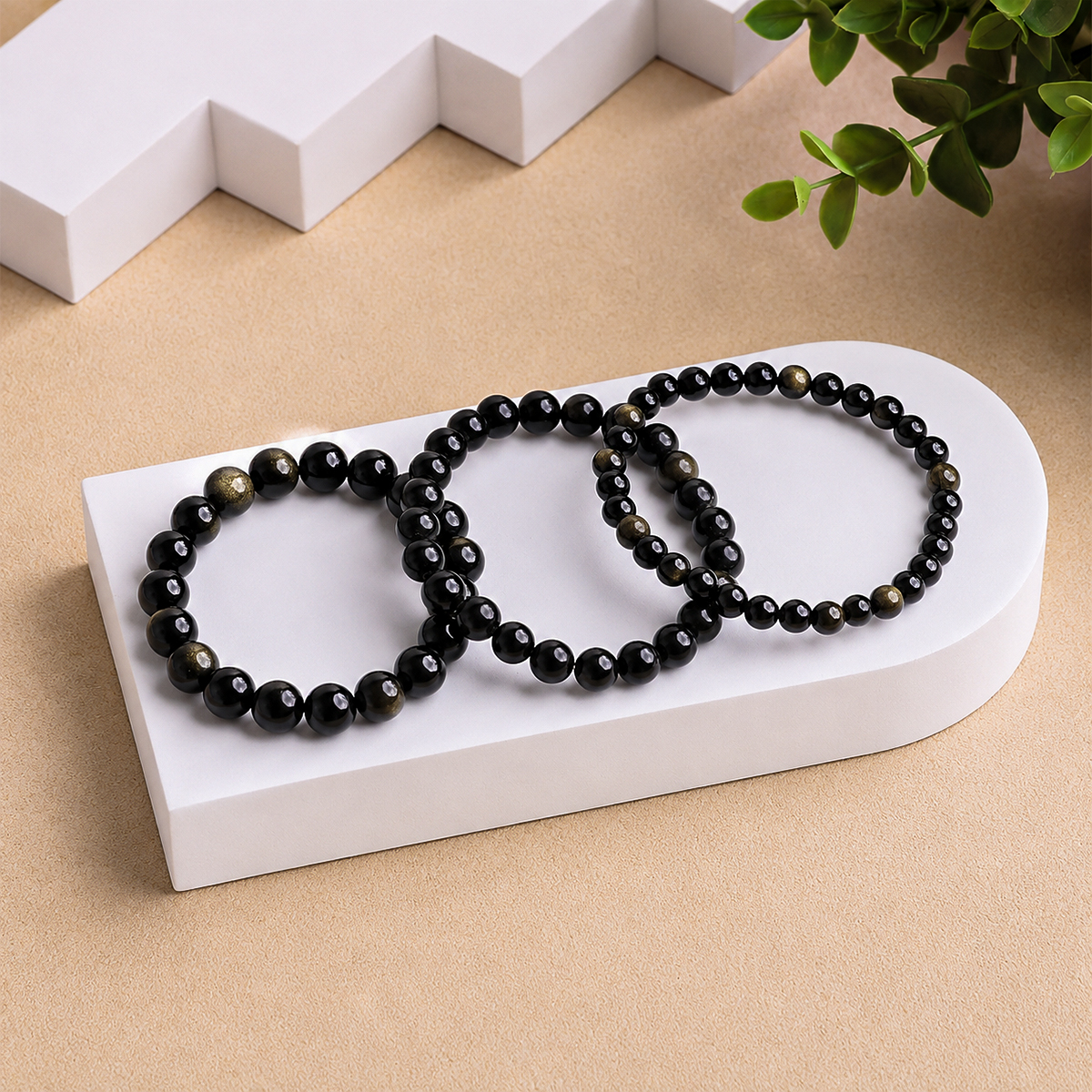 Golden Sheen Obsidian Bracelet golden sheen obsidian bracelet 6 mm