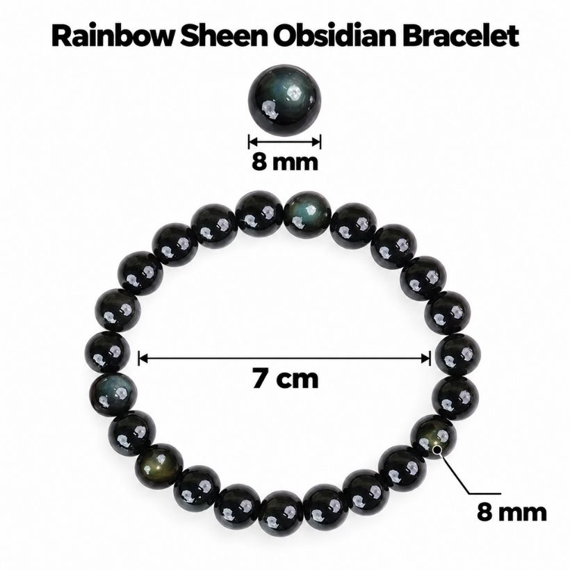 Rainbow Sheen Obsidian Bracelet rainbow sheen obsidian bracelet