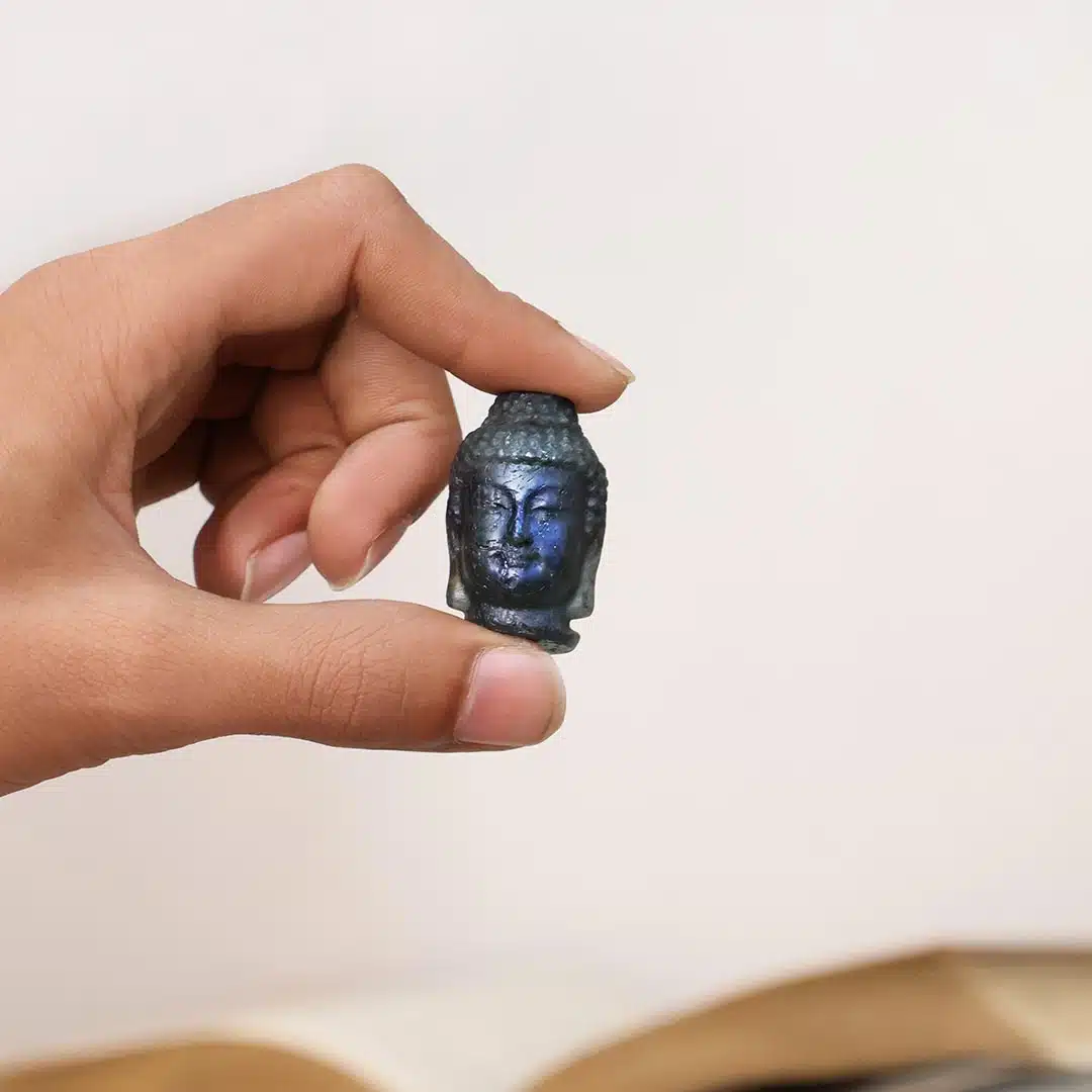 Shubhanjali-Labradorite Small Buddha Face Natural Labradorite Small Buddha Face