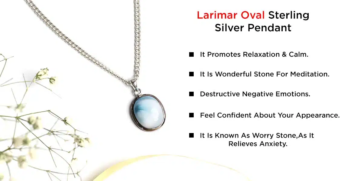 Shop Larimar Oval Sterling Silver 925 Pendant